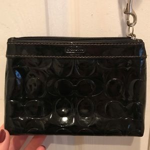 Black Patent Leather Coach Wristlet